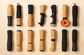 Rod handles with small tape marks showing grip positions