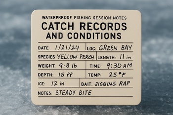 Small waterproof notebook with simple ice session notes